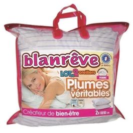 BLANREVE Juego de 2 almohadas de plumas - 60x60 cm BLANREVE Juego de 2 almohadas de plumas - 60x60 cm