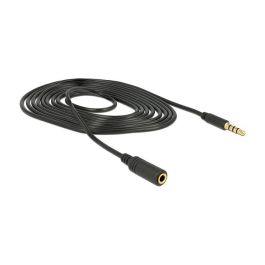Delock 84667 Cable de Audio 3.5mm Macho a Hembra, Conectores Bañados en Oro, Longitud 2 Metros, Color Negro