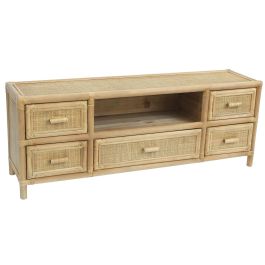 DKD Home Decor Mueble para TV Tropical de Abeto y Ratán Marrón Claro Acabado Natural con 5 Cajones y 1 Estantería 120x30x45 cm Precio: 223.78999973. SKU: B1GFEF2ZF7
