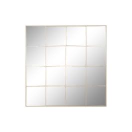 DKD Home Decor Espejo Scandi de Ventana Beige 122x122 cm con Marco de Hierro y Cristal, Interior 121x121 cm. Colección Anxi.