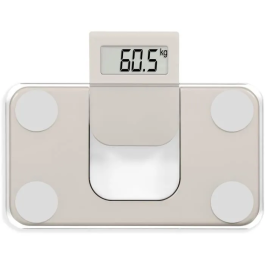 Livoo DOM532C Minibáscula Electrónica hasta 180 kg con Pantalla LCD y Cristal Templado Color Crema