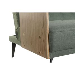 DKD Home Decor Sofa Cama Urban Verde Negro. Convertible y Desmontable. Tapizado en Poliéster. Estructura de Eucalipto y Metal. Medidas 87 x 81 x 203 cm.