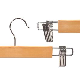 Set 3 Perchas Madera C Pinza Falda Kipit 28X11CM (24 Unidades) Set 3 Perchas Madera C Pinza Falda Kipit 28X11CM (24 Unidades)