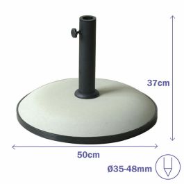Marbueno Base Sombrilla Redonda Cemento 50x37 cm 25KG Blanco Jardin, Piscina y Terraza 10453