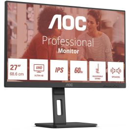 AOC U27E3UF Monitor 27" 4K Ultra HD IPS, 3840x2160, 4ms, USB 3.2, HDMI 2.0, DisplayPort 1.4, Flicker Free, Low Blue Light