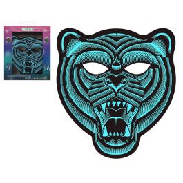 Atosa Máscara Tigre con Luces LED Sensibles al Sonido para Fiestas y Halloween