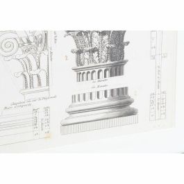 DKD Home Decor Cuadro Neoclásico Arquitectura de Cristal y PS Beige y Negro 76x60 cm - Pack de 2 Unidades