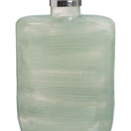 Botella Verde Plateado Aluminio Cristal 16 x 10 x 46 cm Decorativa