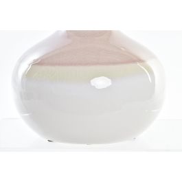 DKD Home Decor Jarrón Scandi de Porcelana Bicolor Rosa 16x16x16 cm - Set de 2 Unidades