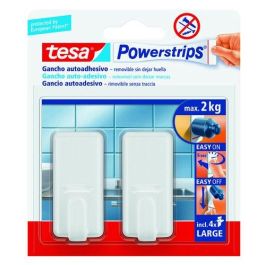 Tesa Powerstrips Classic Blanco 58010 - Colgador sin herramientas hasta 2kg
