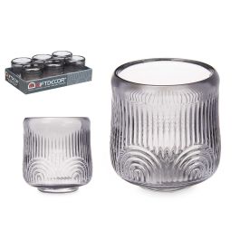 Portavela Circulo Raya Grd Gris Giftdecor 9X9CM (12 Unidades) Precio: 41.50000041. SKU: B13NET475N