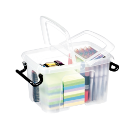 Cep Contenedor de Plástico con Tapa y Cierre Hermético, 6 Litros, Transparente, 305x224x182 mm