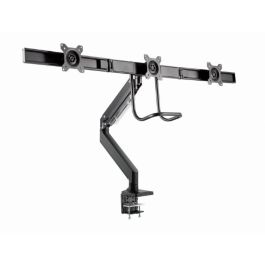 Gembird MA-DA3-03 Soporte de Escritorio para 3 Monitores 27" Negro con Brazo de Gas, Inclinación, Giro y VESA 75x75/100x100