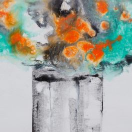 Cuadro Pintura Jarrón Lienzo Decoración 113 X 113 cm