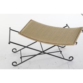 DKD Home Decor Descalzadora Ratán Metal Marron Claro Negro 94x49x44 cm