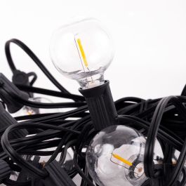 Cadena Luces Solares LED G40 25 Bombillas 2700K 9.5M [HO-CAD-25-SOL-WW]