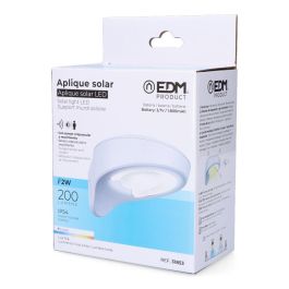 Edm Aplique Solar 2W 200LM 6500K con Sensor, Color Blanco, 31 LEDs, IP44