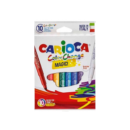 Carioca Rotulador Tinta Mágica Cambia Color Caja 10 Unidades Colores Surtidos Punta Maxi 6 mm Bloqueada