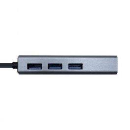 Aisens Conversor USB 3.1 Gen1 USB-C a Ethernet Gigabit 10/100/1000 Mbps + Hub 3x USB 3.0 Gris 15 cm - Compatible con Windows, Mac, Linux Aisens Conversor USB 3.1 Gen1 USB-C a Ethernet Gigabit 10/100/1000 Mbps + Hub 3x USB 3.0 Gris 15 cm - Compatible con Windows, Mac, Linux