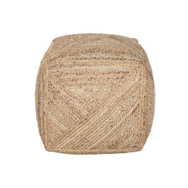 DKD Home Decor Reposapiés Boho de Yute Natural 45 x 48 x 45 cm – Hecho a Mano para un Estilo Natural y Confortable