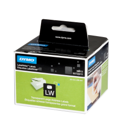 Dymo Cinta de Etiquetas de Envío Plástico Transparente 89x36 mm 260 Páginas para Rotuladora Labelwriter