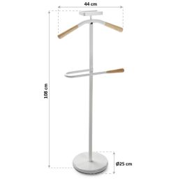 Galán de Noche Versa Blanco Metal Natural Madera de pino 44 x 108 x 25 cm