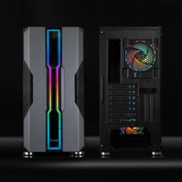 Tooq Caja Semitorre Gaming TQGCC103-B Nightcity Negra con Panel LED ARGB y Ventana Cristal Templado