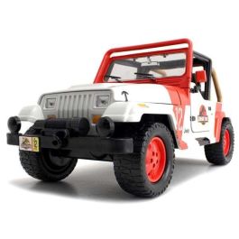 Jada Jurassic Park Jeep Wrangler Escala 1:24 Coche Metal Rueda Libre Apertura Puertas Capo Neumaticos Goma 253253005