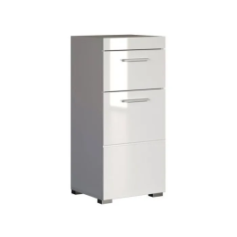 Trendteam Mueble Bajo de Baño AMANDA - 1 Puerta + 1 Cajón - Gris - L37 x P31 x H79 cm