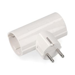 Edm Adaptador doble 2p+t, tipo F, 16A 250V~, blanco, T lateral Precio: 3.50000002. SKU: S7900587