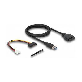 Delock 3.5" Interno USB 3.2 Gen 1 Hub 4 Puertos, 5 Gbit/s, VIA VL817, Panel E/S, Metal Negro