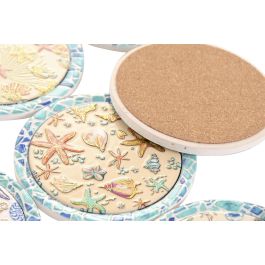 DKD Home Decor Posavasos Mediterraneo Multicolor 10.8 x 0.7 x 10.8 cm (72 Unidades)