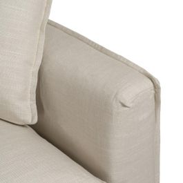 Sofá 4 Plazas Crema Tejido Salón 220 X 100 X 91 cm