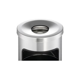 Durable Papelera Safe con Cenincero, Redonda, Plata, 17 L
