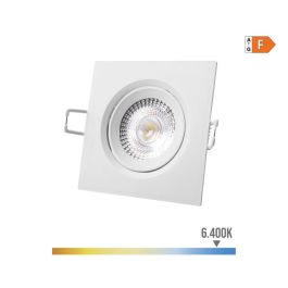 Edm Downlight LED empotrable cuadrado 5W 6400K luz fría color blanco 9x9 cm, IP20, 380lm, ángulo 120°