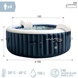 Intex Jacuzzi Puresoa Burbujas plus 795 Litros Redondo 196x71 cm PVC