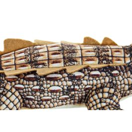 DKD Home Decor Peluche de Poliéster Cocodrilo Marrón, Hecho a Mano, Reciclable, Apto para Niños Menores de 3 Años, Dimensiones 22x46x8 cm
