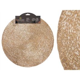 Salvamantel Redondo Kinvara Rayas Dorado 38x39 cm (48 Unidades) Precio: 47.68999983. SKU: B16ANLH7FL