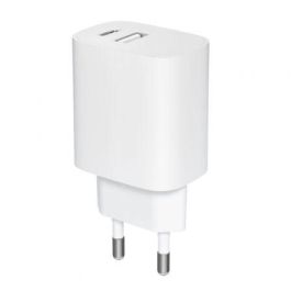 Leotec LECSPH20W2W Cargador de Pared 20W USB-C PD 3.0 y USB-A. Carga Rápida para Smartphone, Tablet, iPhone y Android