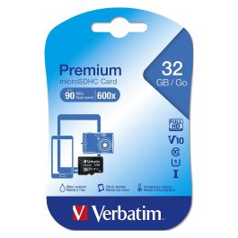 Verbatim Premium MicroSDHC 32GB Clase 10 90MB/s Tarjeta de Memoria