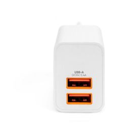 Digitus Cargador USB de 2 puertos USB-A, 15.5W, para Smartphone, Interior, Corriente Alterna, Blanco