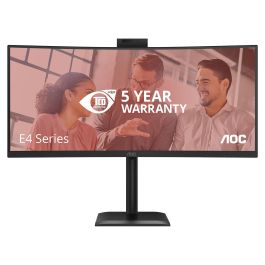 AOC CU34E4CW - Monitor Curvo 34" UWQHD (3440x1440) 1500R, Panel VA, 120Hz, 4ms, HDR10, Altavoces, Cámara Web, USB-C 90W, KVM, HDMI/DP Precio: 489.68999959. SKU: B16XAR9MAD