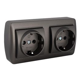 Solera Base fija doble 2p+t, 16A 250V~, color grafito, serie mural, 148x72x42 mm Precio: 10.89. SKU: B13WXKV6K5