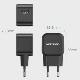 Vention FEKB0-EU Cargador de Pared GaN USB 18W Carga Rápida QC 3.0 Universal