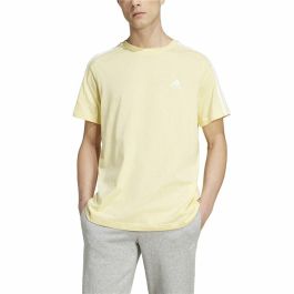 Camiseta de Manga Corta Hombre Adidas Essentials Single Jersey 3-Stripes Amarillo