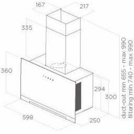 Elica Campana extractora Aplomb BL/A/60 58,8 x 65,5-99 x 25 cm Cristal negro / Gris antracita