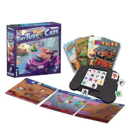 Devir Juego de Mesa Tiny Turbo Cars - Juego de Estrategia y Carreras para 2-4 Jugadores