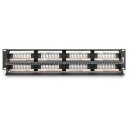 Digitus Patchpanel 48 Puertos CAT 6 Sin Apantallar Negro, 2U para Montaje en Rack