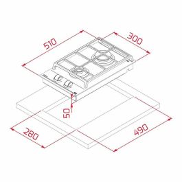 Placa de Gas Teka GZC32300XBA 3800W (30 CM)