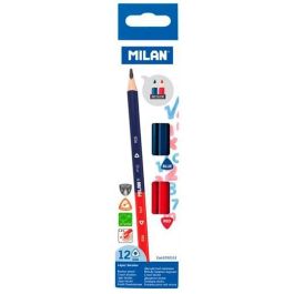 Milan Lápices Bicolor Azul-Rojo Caja 12Ud Lápices triangulares ergonómicos para marcar, revisar, subrayar y escribir con mina de 2.9mm y sistema LPS. Precio: 2.50000036. SKU: B136N62GAB